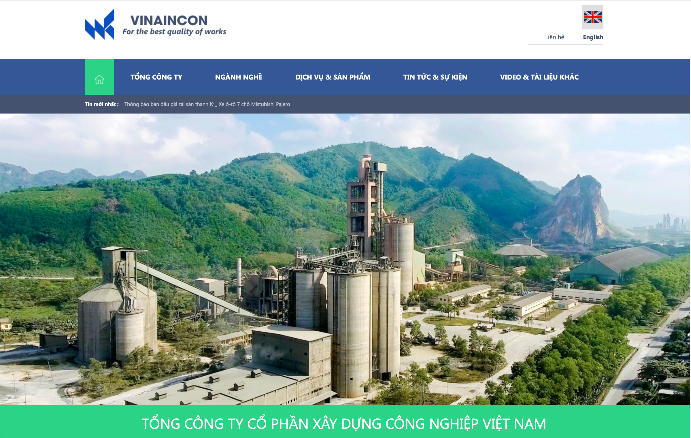 Xây dựng hệ thống website cho tổng công ty xây dựng Vinaincon